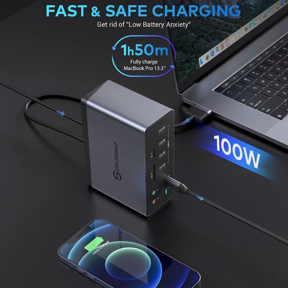 UtechSmart 19 in 1 Quadruple Display Laptop USB C Docking Station - Picture 13 of 15